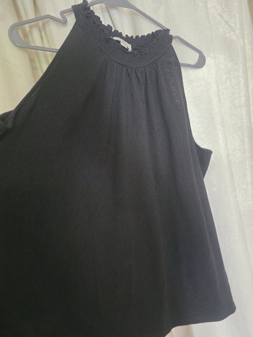 LOFT Black Smocked Halter Neck Camisole